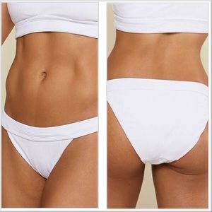 NWT Andie Swim The Banded Cheeky Rib Bottom Bikini Bottoms White Size XS NEW